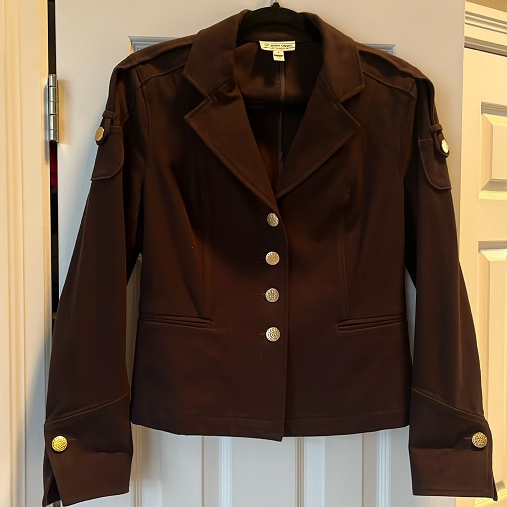 St. John Sport Brown Military Jacket